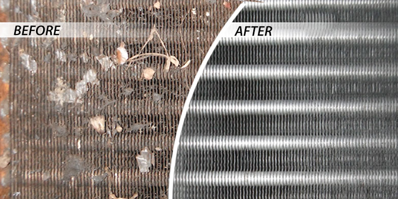 Lampkins Comfort HVAC Coil Cleaning Before and After